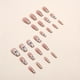 thumbnail image 2 of 24pcs Camellia Press On Nails, Coffin Fake Nails Medium Length French Tips Acrylic Nails Exquisite Design Full Cover Glitter Sequins Stick On Nails False Nails With Glue Sticker And Nails File For Wom, 2 of 2