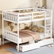 thumbnail image 2 of Twin Over Twin Rubber Wood Bunk Bed with 2 Drawers, Convertible into 2 Twin Beds, Twin Size Bunk Bed with Ladder and Safety Guardrails ,White, 2 of 3