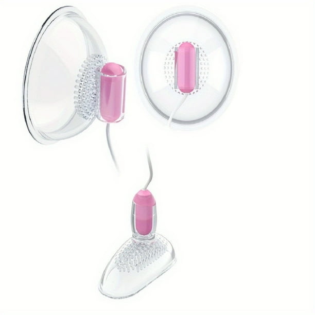 1 pair Breast Teaser Vibrating Nipple Suction Pump with Tongue Licking Massage - Enhance Breast Size and Stimulate Sexual Pleasure