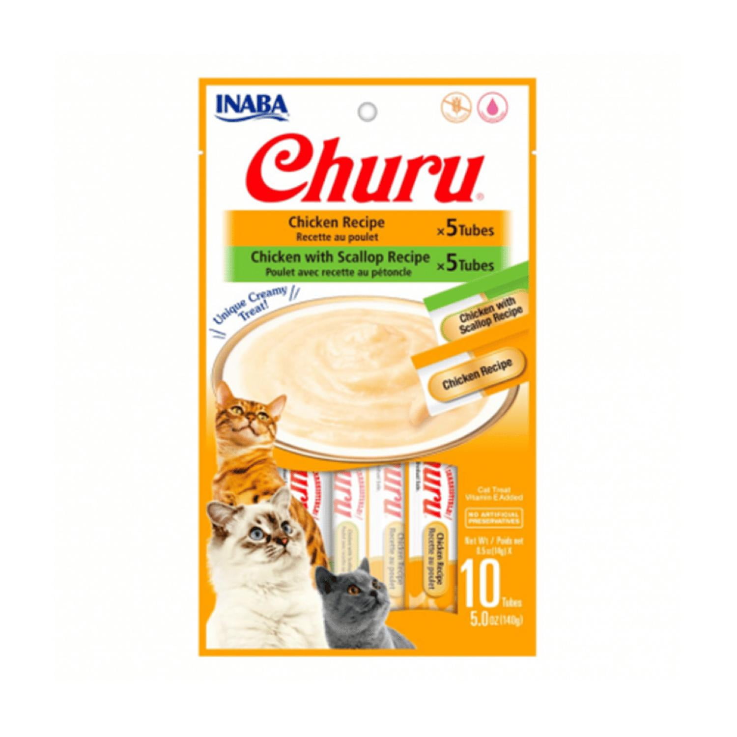 Churu Cat Chicken & Chicken Scallop 14g x10 Tubos
