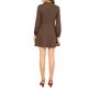 thumbnail image 3 of INSPIRE CHIC Vestido de Mujer para Regreso a Clases con Estampado de Gingham, Volantes, Cuello Simulado, Botones, Mangas Largas, Talla L, Marrón, 3 of 8
