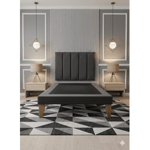 Muebles New - Cama Plaza Y Media Lineal Gris Oscuro Felpa