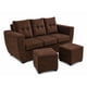 thumbnail image 2 of Living Alabama 3 cuerpos + 2 pouf Felpa Chocolate, 2 of 3