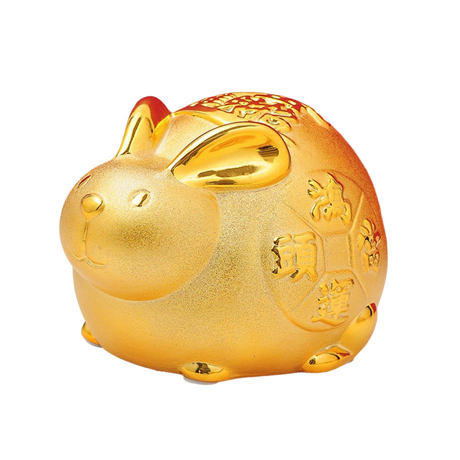 Magideal - Lucky Rabbit Piggy Bank Estatuilla De Animales Colección De Estatuas Ahorro De Dinero Tarro Artesanía Juguetes Para Regalos De Pascua Decoración Del , 7 Pulgadas