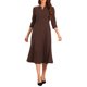 thumbnail image 1 of INSPIRE CHIC Vestido de Trabajo para Mujer Línea A 3/4 Mangas Elegante Vestido Midi Marrón Oscuro XL, 1 of 6