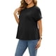 thumbnail image 4 of INSPIRE CHIC Camiseta de Maternidad para Mujer con Mangas Cortas, Cintura Plisada, Camiseta de Embarazo, Blusa Casual Suelta de Peplum Oversize XL Negro, 4 of 6