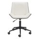 thumbnail image 3 of Silla de oficina Zuo Maker de piel sintética blanca ajustable en altura, 3 of 9