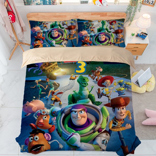Toy Story Bedding Set,Cartoon Toy Story Quilt Cover,Anime Duvet Cover Children's gifts Bed Sheets