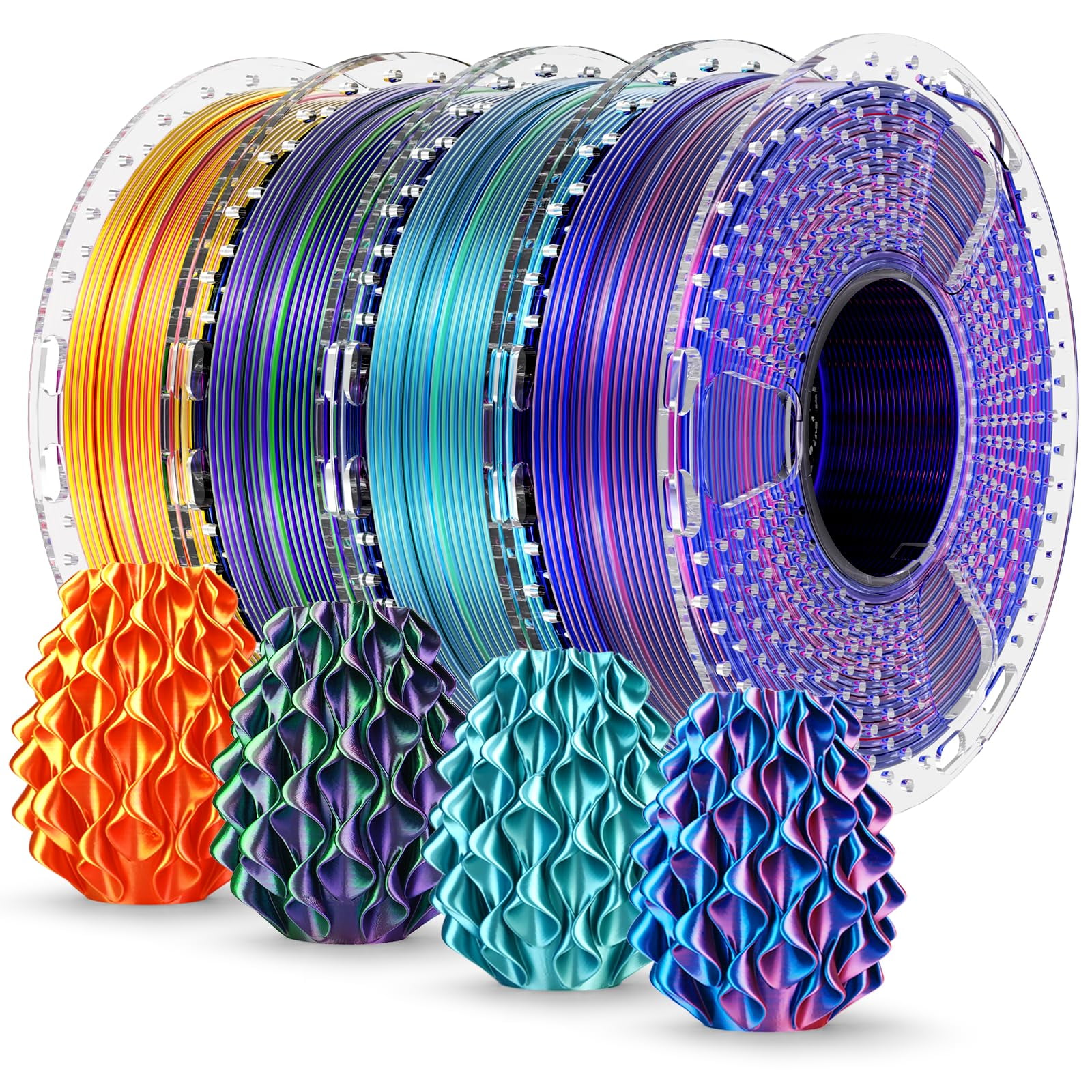 Yoopai - Filamento Para Impresora 3d Sunlu Silk Pla+, 1,75 Mm, Multicolor, 1 Kg