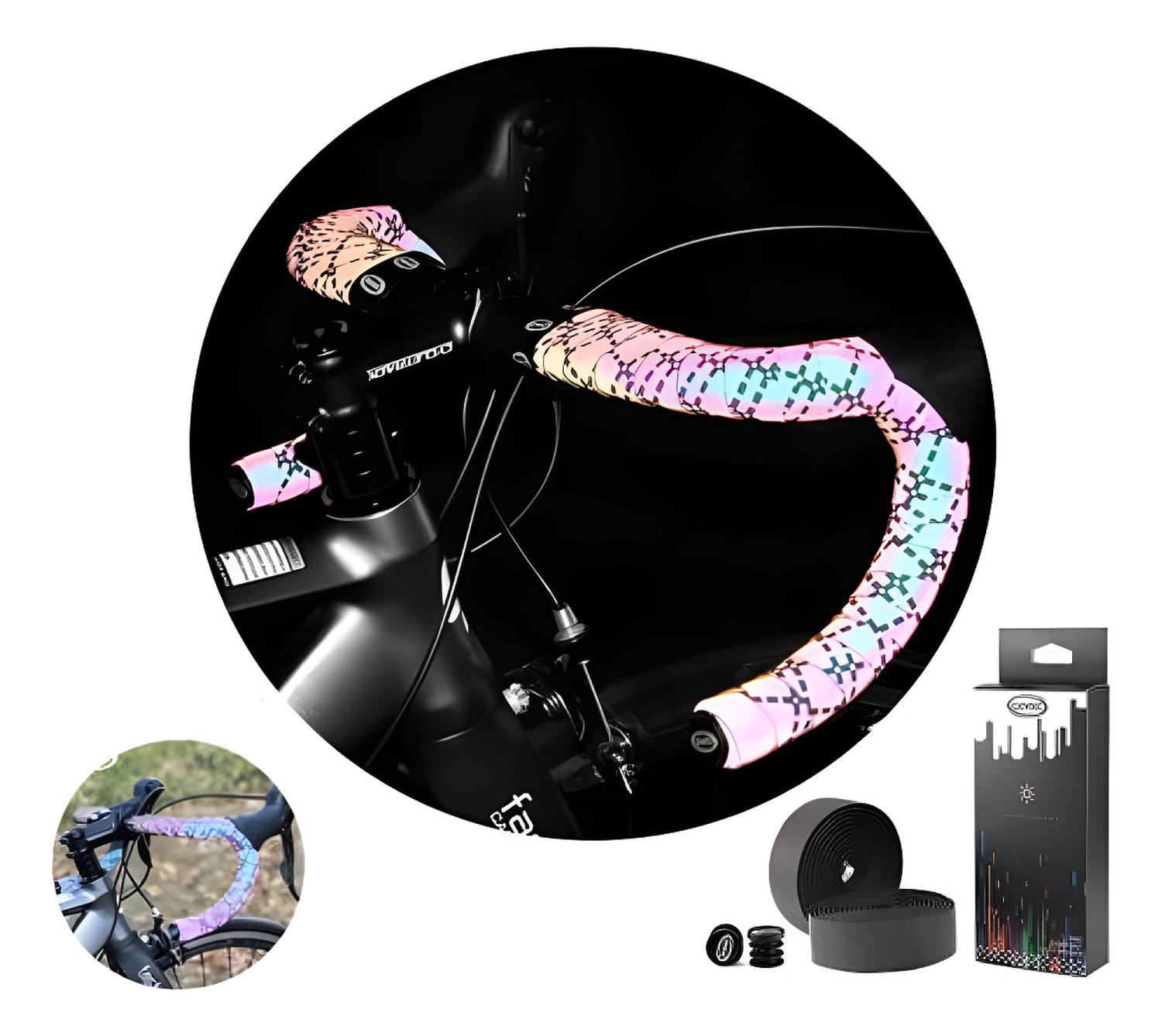 Eznsport - Cinta De Manillar Reflectante Geométrica Para Bicicleta - Violeta