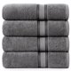thumbnail image 1 of Juego de toallas de baño LANE LINEN Luxury, 100% algodón, paquete de 4, color gris, 1 of 9