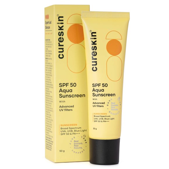 Protector solar Cureskin SPF 50 Aqua 50 g de amplio espectro