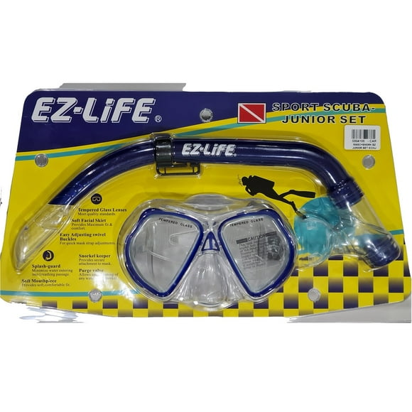Mascara Y Snorkel Buceo Juvenil Set Azul