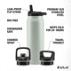 thumbnail image 3 of Botella de agua ZULU Base de acero inoxidable de 1,2 L con 3 tapas, 3 of 8