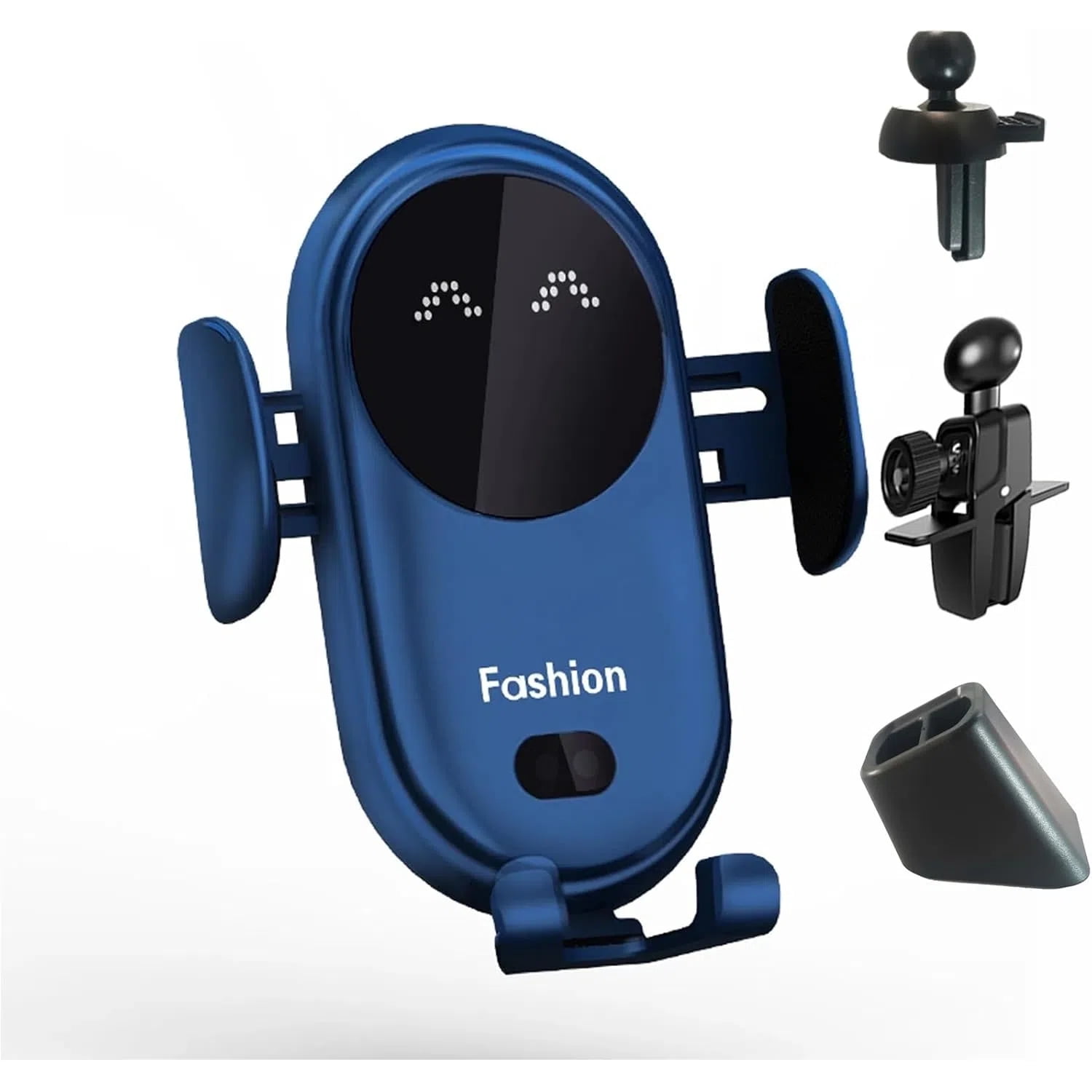 Genérico - Cargador Inalámbrico Para Coche - Sujeción Automática Inteligente, Para Iphone Y Samsung Para Montaje En Ventilación Y Salpicadero - Azul