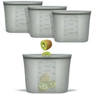 Bolsas De Almacenamiento Reutilizables Annaklin, Tamaño Cuarto De Galón, 100% Silicona, 1 Litro