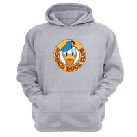 Genérico - Polerón Canguro Pato Dibujos Animados Gris Claro Talla L Unisex