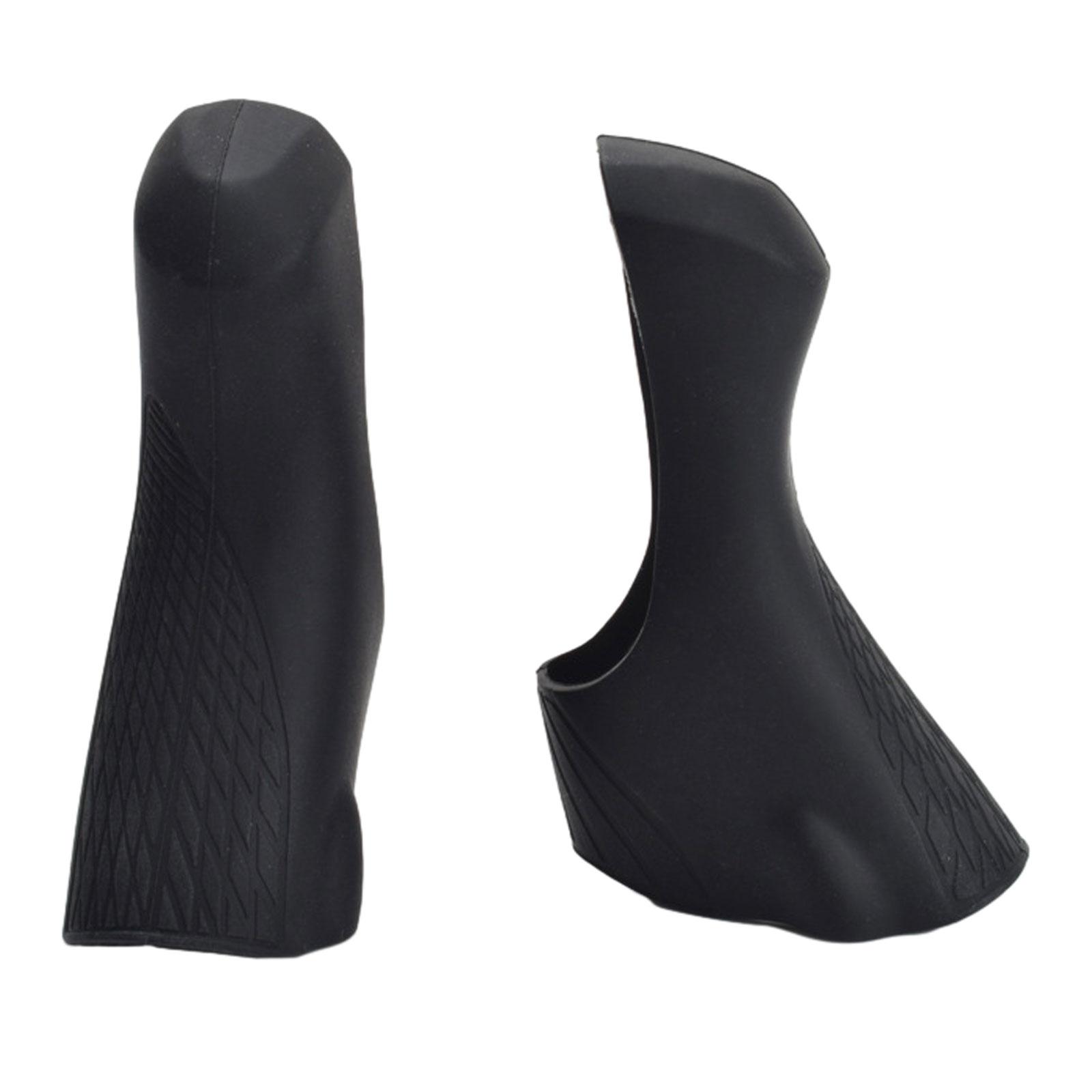 Ioensy - Cubierta De Palanca De Cambios Para Bicicleta, 1 Par, Cubierta De Capó De Palanca De Freno, Grano Antideslizante Negro 4700 5800 6800