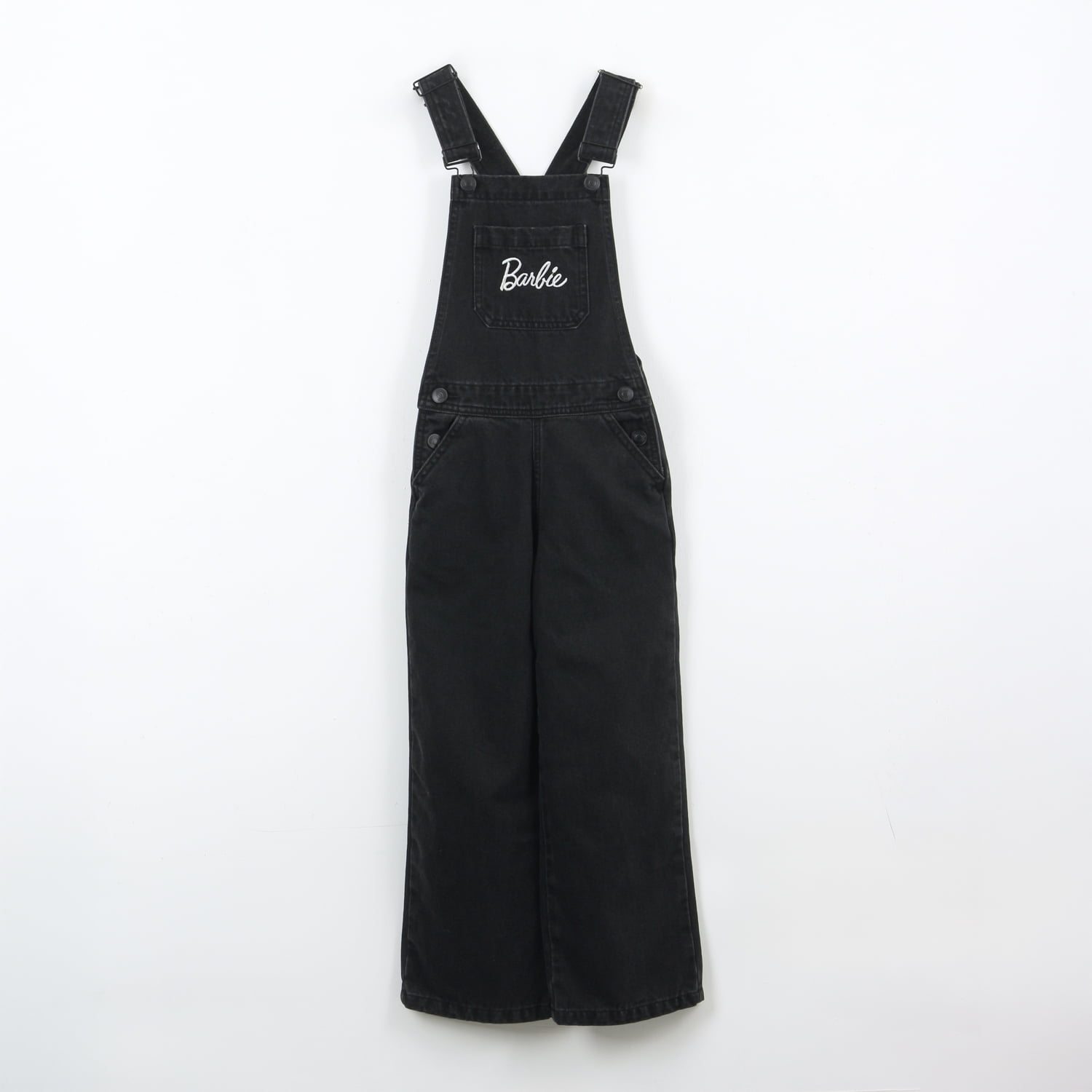 Jardinera Niña Denim Negro Logo Barbie