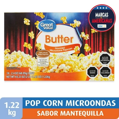 Cabritas Para Microondas Mantequilla 1,22 Kg Great Value