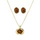 thumbnail image 1 of Conjunto de joyería Axepet con piedra ojo de tigre tono dorado, 1 of 6