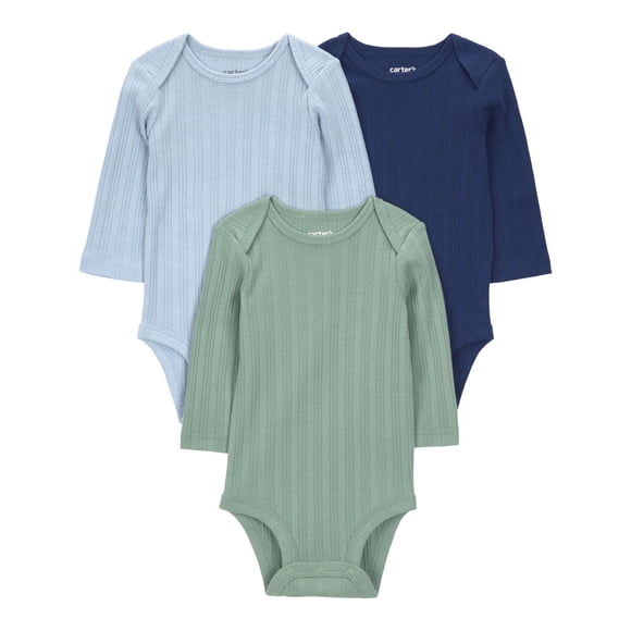 Body bebé Carter's Child of Mine pack de 3, talla 3 meses, rib snap