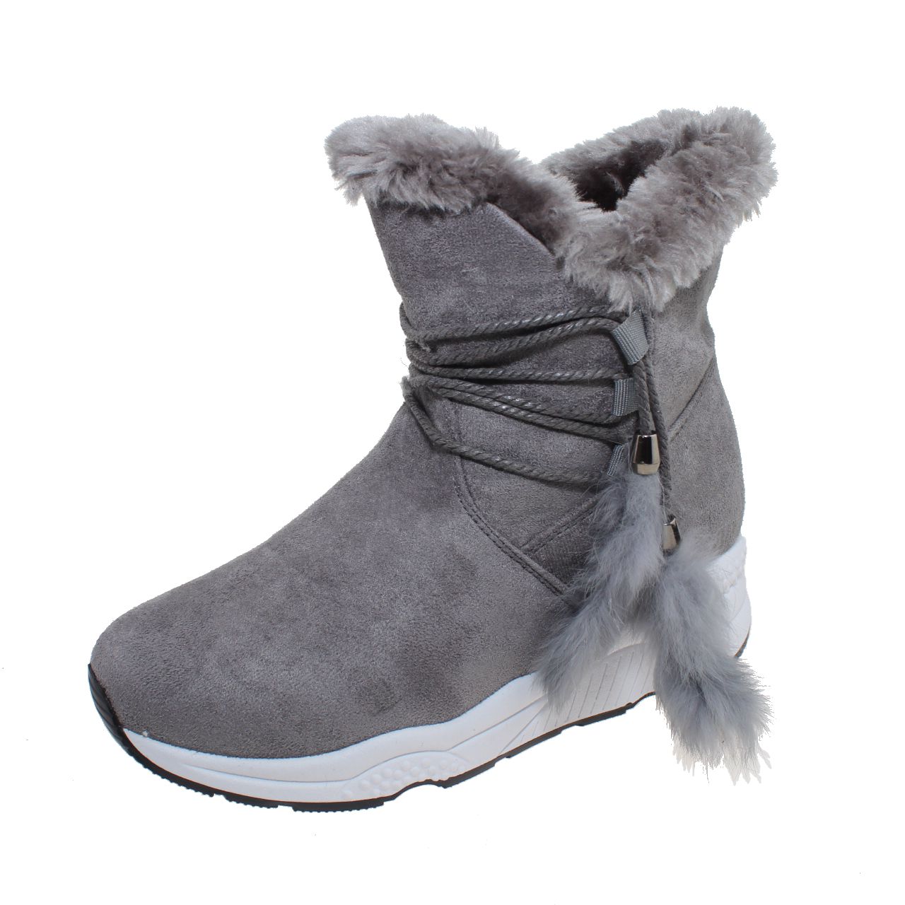 Botín Piel Gris Vía Franca