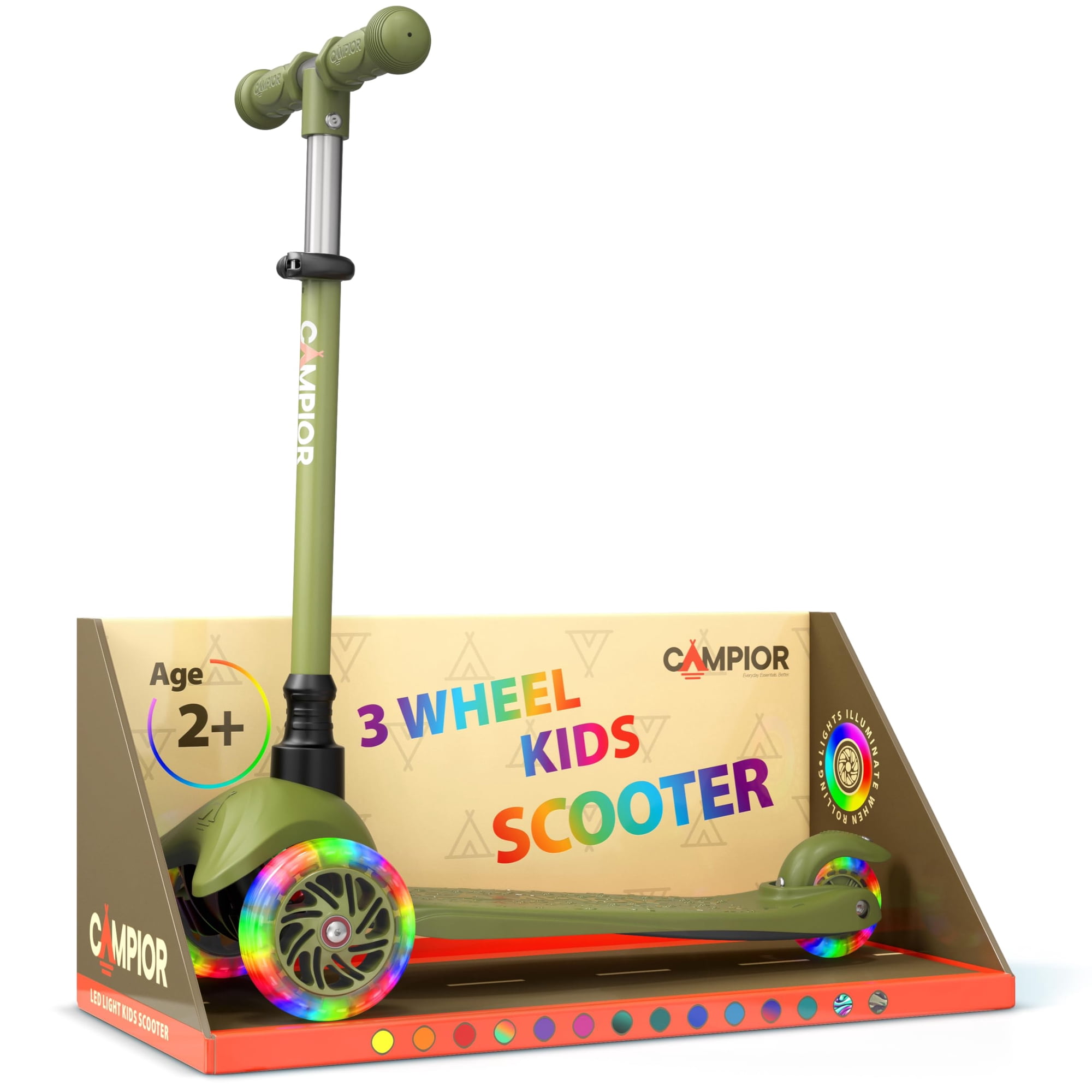 Scooter Infantil Campior Mini De 3 Ruedas Con Luces Led Y Manillar Ajustable