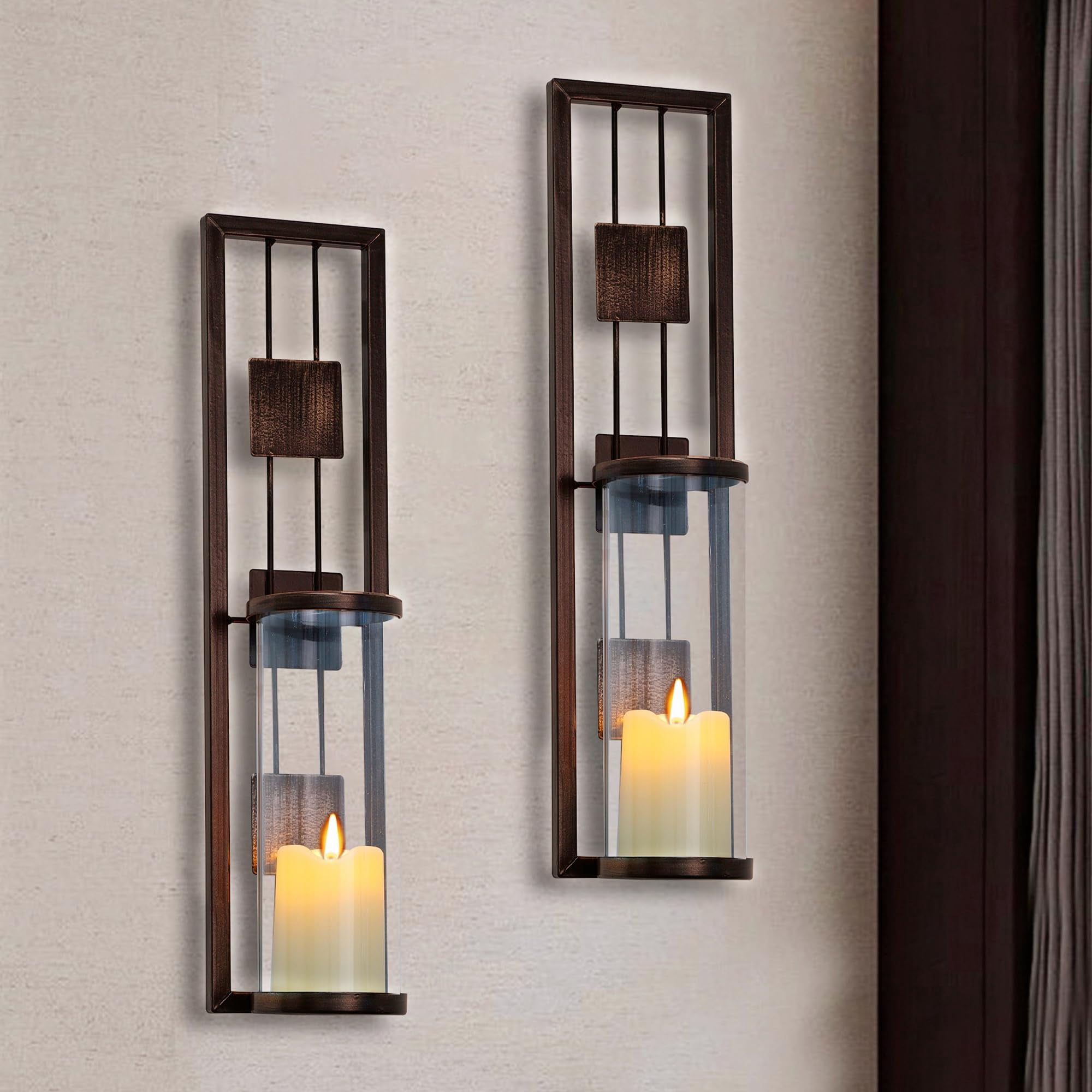 Shelving Solution - Candelabro De Pared Con Soporte Para Velas, Solución De Estantería, Metal, Juego De 2