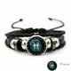thumbnail image 1 of Luminous Twelve Constellation Artificial Gemstone Bracelet ,Beaded Rope PU Leather 12 Constellation Woven Bracelet, 1 of 5
