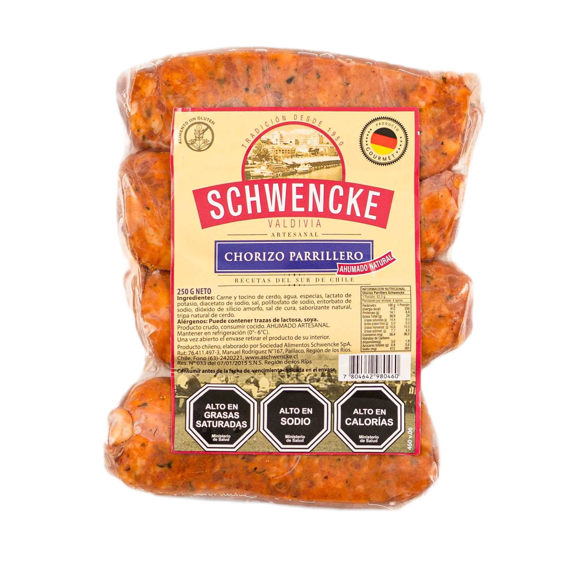 Chorizo Parrillero 4 Un 250 g Schwencke