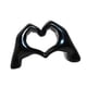thumbnail image 1 of Estatua De Gesto De Mano, Artesanía, Escultura De Mano De Corazón Para Repisa, Escritorio, Dormitorio, Negro, 1 of 5