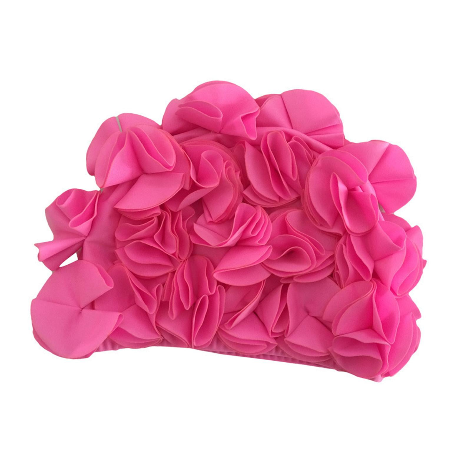 Ioensy - Gorro De Natación Pétalos Florales Gorros De Natación De Playa De Moda Para Niñas Mujeres Jóvenes Rosa