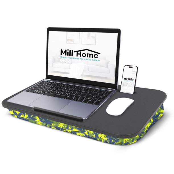 MillHome Escritorio de Regazo con Almohadilla, Soporte para Teléfono, Compatible con Portátil de 17"
