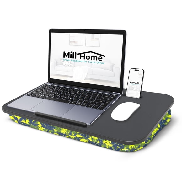 MillHome Escritorio de Regazo con Almohadilla, Soporte para Teléfono, Compatible con Portátil de 17"