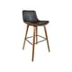 thumbnail image 1 of Taburete O Piso De 75cm Con Asiento De Cuero Y Patas Simil Madera, 1 of 3