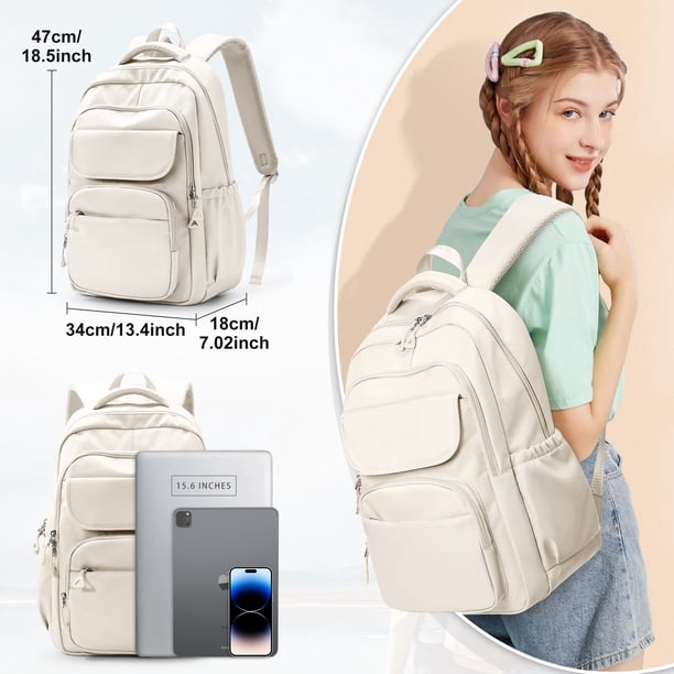 Water-Resistant School Backpack Nylon Casual Youth Lightweight Bags Adjust Strap Girls Bookbag Zipper Student Laptop Schoolbag