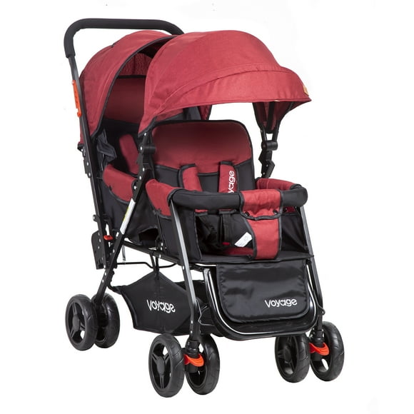 Coche Doble Duo Hermano Mayor Y Menor Pink