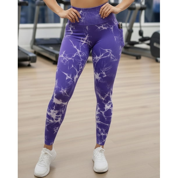 Leggings Push Up Mujer Tie Dye Deportivo con Bolsillo