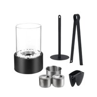 Magideal - Chimenea De Alcohol De Escritorio, Chimenea De , Chimenea De Calefacción Compacta, Cuenco, Quemador De Escritorio Para Comedor, Decoración De , Negro