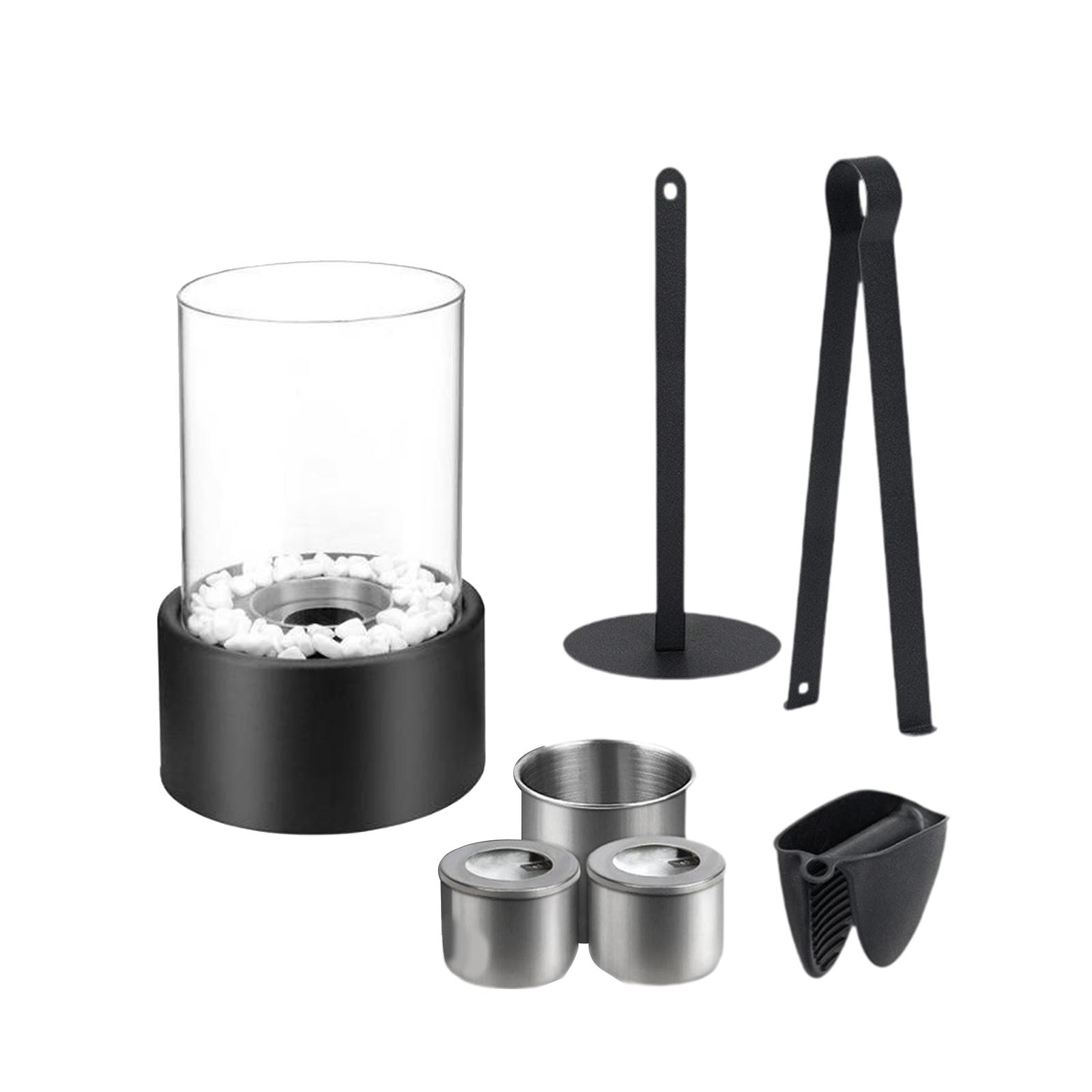 Magideal - Chimenea De Alcohol De Escritorio, Chimenea De , Chimenea De Calefacción Compacta, Cuenco, Quemador De Escritorio Para Comedor, Decoración De , Negro