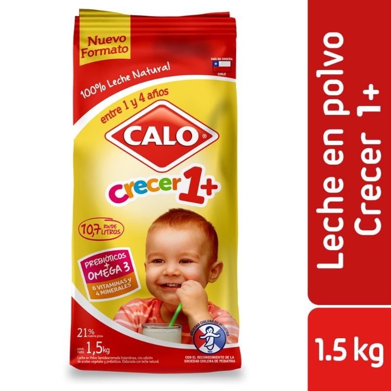 Leche En Polvo Blanca Crecer 1+ Bolsa 1,5 kg Calo