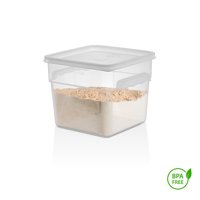 Gastroplast - Recipiente Cuadrado Polipropileno 7.6 Lts Con Tapa Transpare