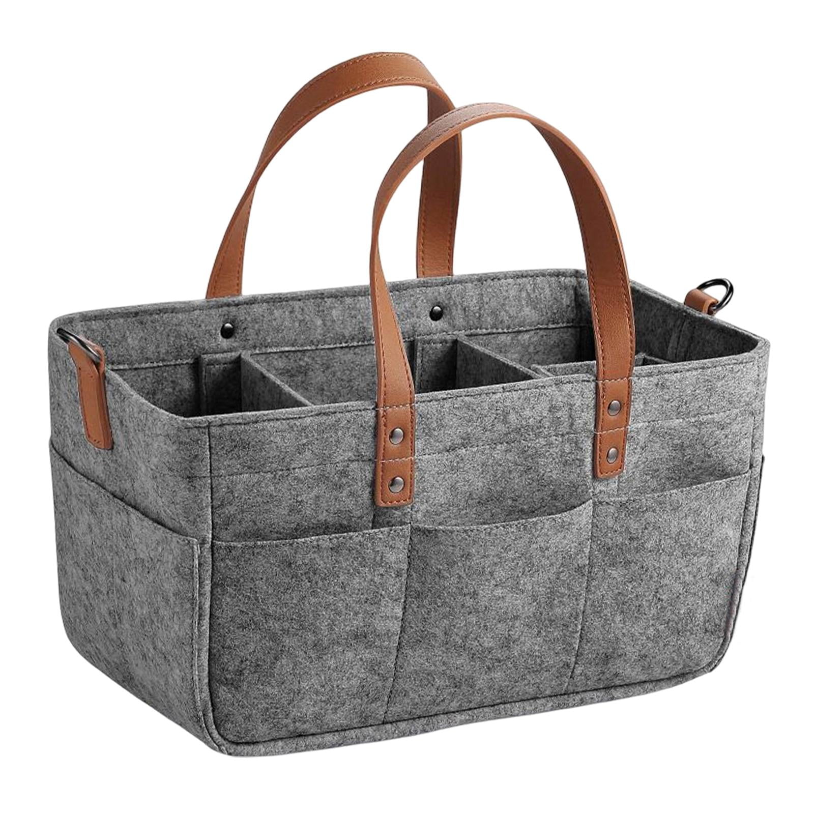 Bothyi - Bolsa De Pañales Para Bebés De Tela De Fieltro Compartimento Organizador De Productos Para Bebés Liviano Gris Oscuro
