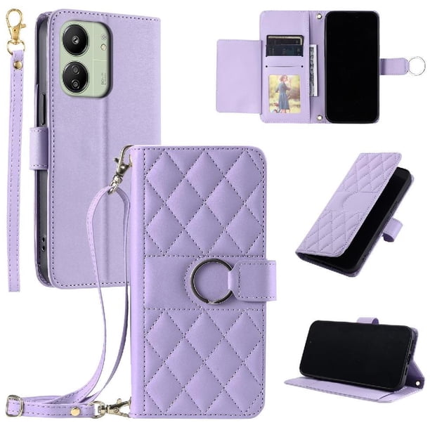 Funda tipo billetera FOXDOCK para Xiaomi POCO C65 – Tapa abatible con correa para mujer
