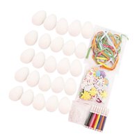 Magideal - Juego Creativo De Manualidades De Huevos De Pascua, Huevos En Blanco De Espuma Diy, Adornos Colgantes Pintados, Jardín De Infantes Con Festival De Fie