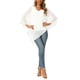 thumbnail image 2 of INSPIRE CHIC Blusa fluida de mujer con cuello en V, ligera, de gasa, elegante, camisa asimétrica, de doble capa, para verano, talla S, blanca, 2 of 6