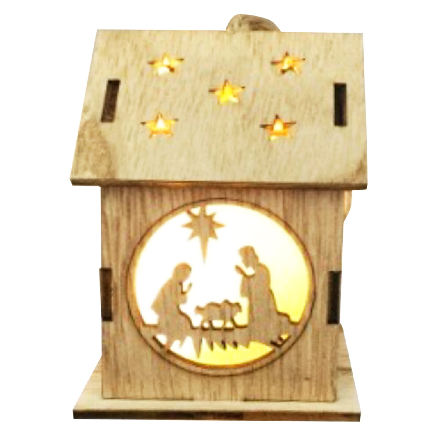 Adorno Casa Madera Con Luz Big Party