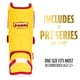 thumbnail image 2 of Protector de piernas Franklin Sports PRT Series de béisbol para adultos, color amarillo/rojo, 2 of 9