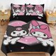 thumbnail image 1 of Kuromi & My Melody Duvet Cover Set 3 Piece Bedding Set Double Sided Printing Decorative Comforter Cover Set, 1 of 5